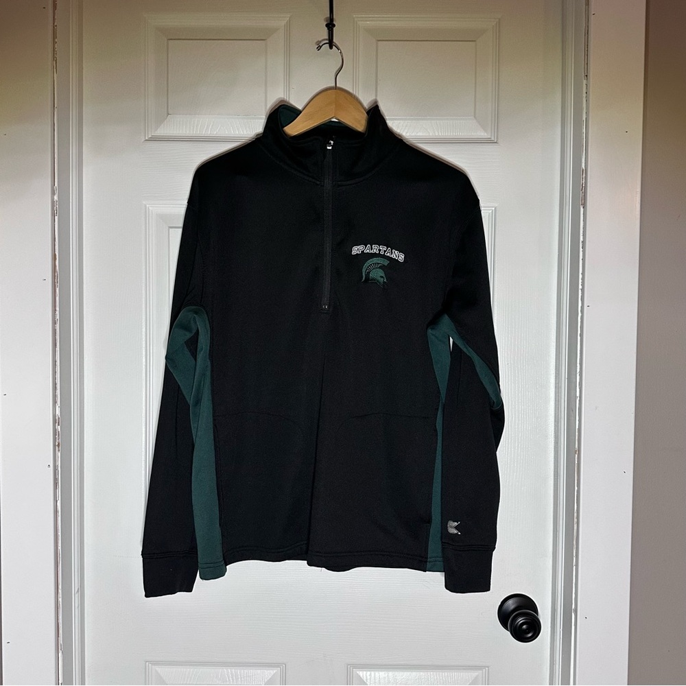 Colosseum Black‎ and Green MICHIGAN STATE Quarter-Zip Pullover
